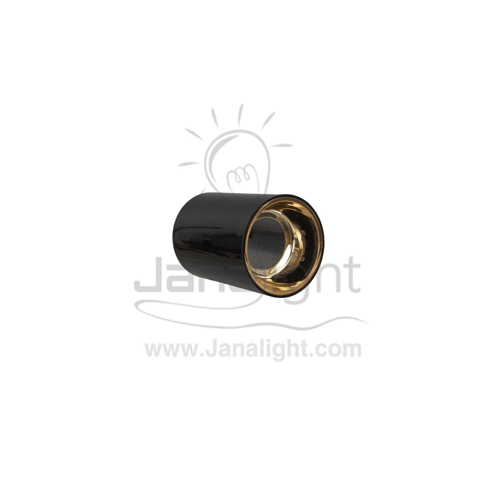 فريم سبوت سلندر فارغ مدور اسود قلب ذهبي بلاستك Cylinder Downlight Frame Plastic Black-Gold